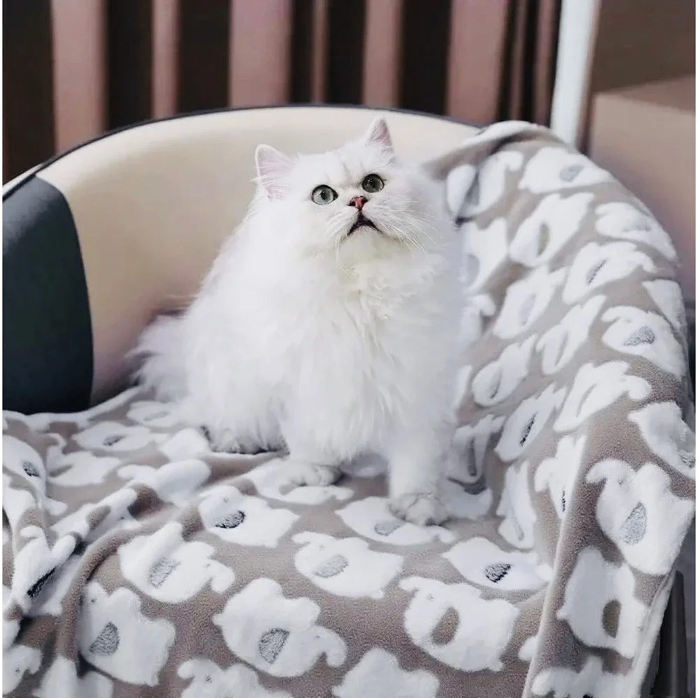 Warm Soft Fluffy Premium Fleece Pet Cat Dog Gray Elephant Blanket Mat SMALL 3pk‎